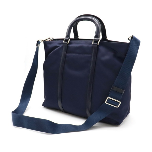 Prada Navy 2WAY Nylon Shoulder Baltico Leather Bag - Picture 1 of 8